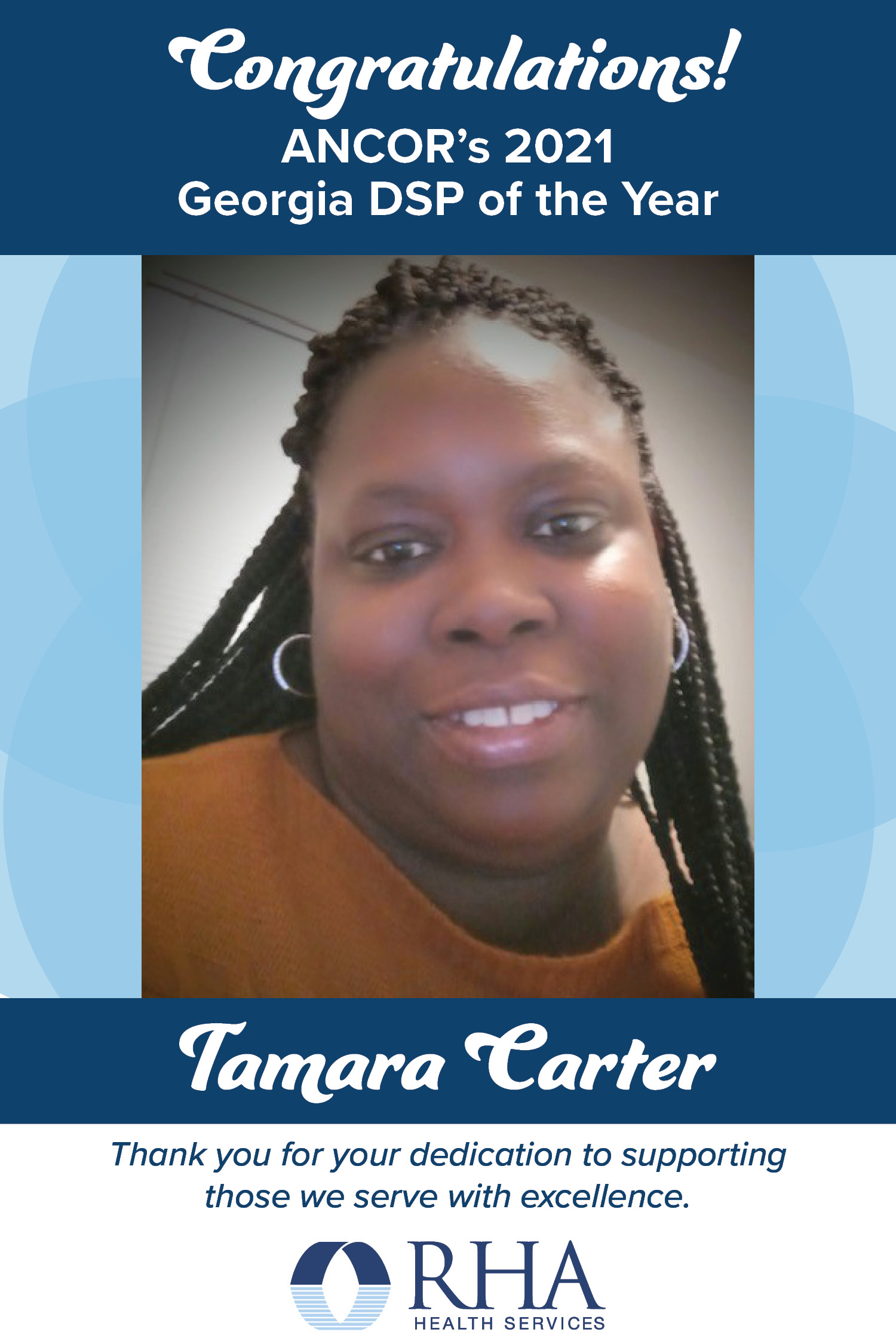 National Disability Provider Association Names Tamara Carter Recipient of 2021 Georgia Direct Support Professional of the Year Award