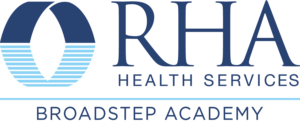 RHA Health Services is the primary header and Broadstep Academy is the subhead title.