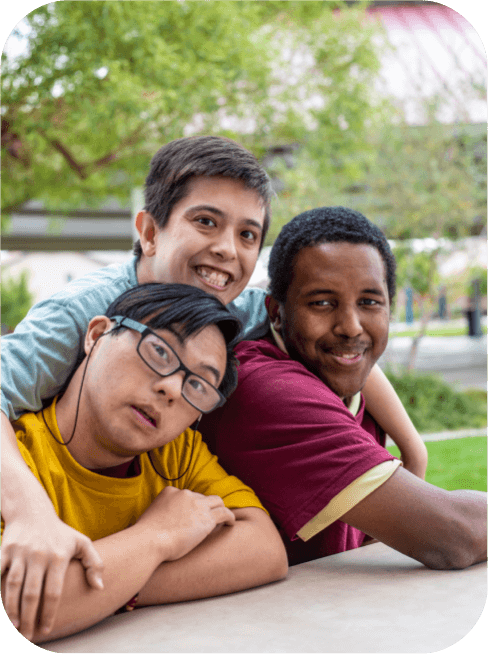 Friends with intellectual and developmental disabilities meet at RHA's residential facility for the intellectually disabled